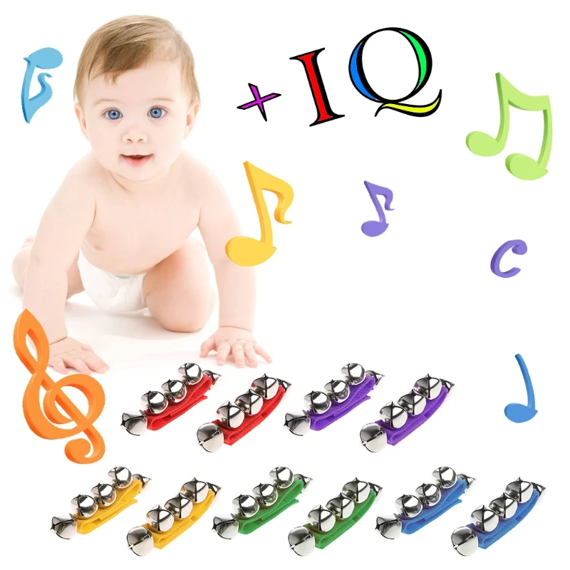 

Q0KB 1Pair Wrist Ankle Bell Bracelet Handbell Percussion Musical Toys Kid