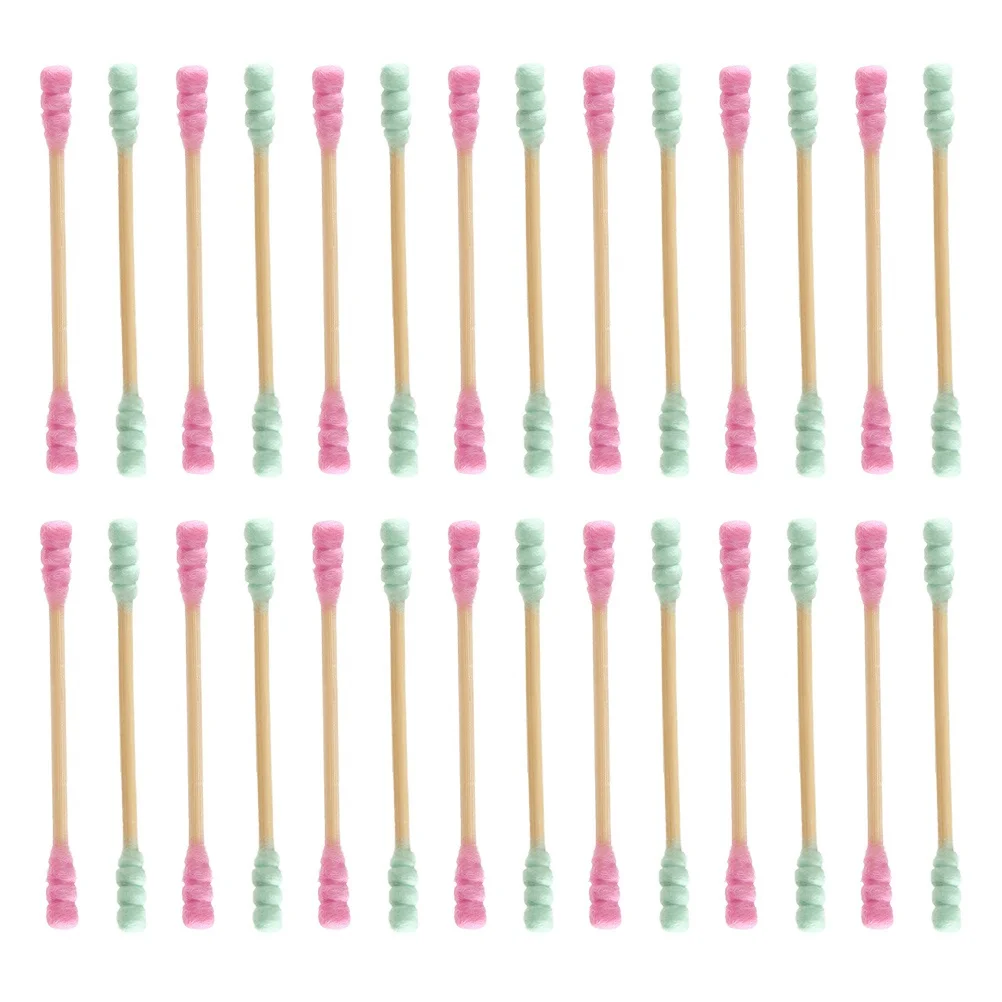 1000 قطعة مسحات قطنية للاستعمال مرة واحدة برأس مزدوج تصميم حلزوني أدوات مكياج صحية آمنة للاستخدام المنزلي مسحات قطنية #3