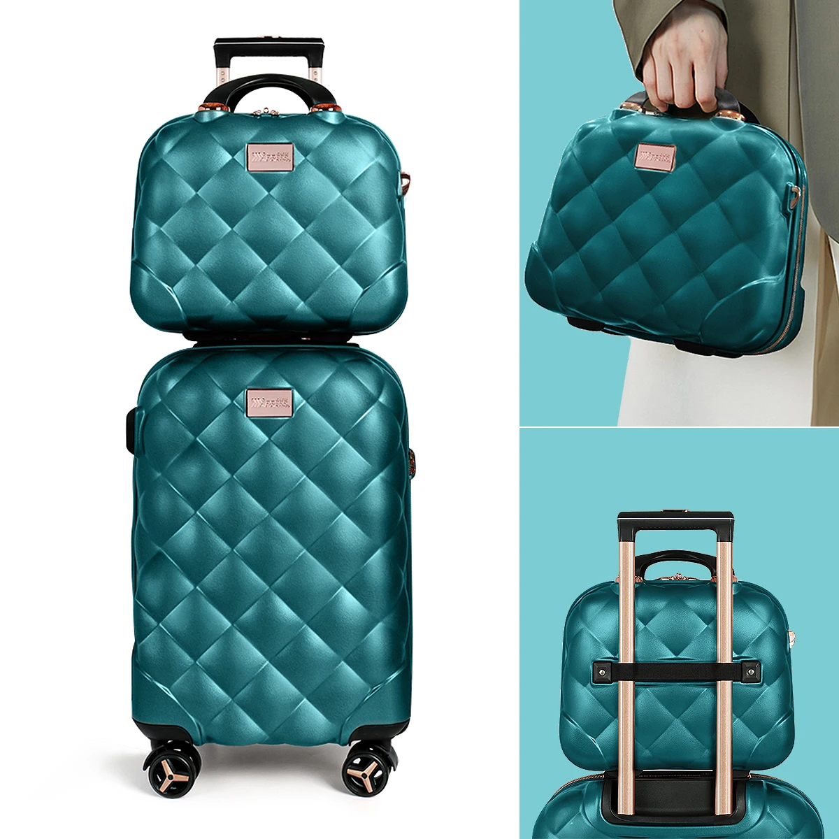 

2-Piece Hard Shell Luggage Set 20inch 14inch Airline Approved PP Durable Lightweight Expandable Suitcase for Family Travel