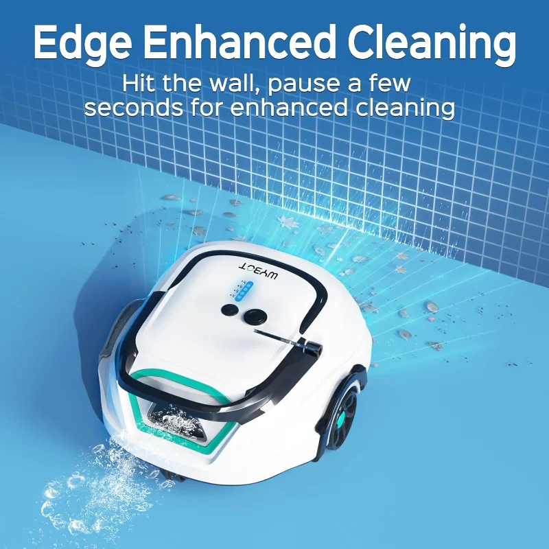 (2025 ترقية) مكنسة حمام السباحة WYBOT A1 لحمام السباحة فوق الأرض، منظف حمام السباحة الآلي اللاسلكي مع 120 دقيقة، ترشيح مزدوج