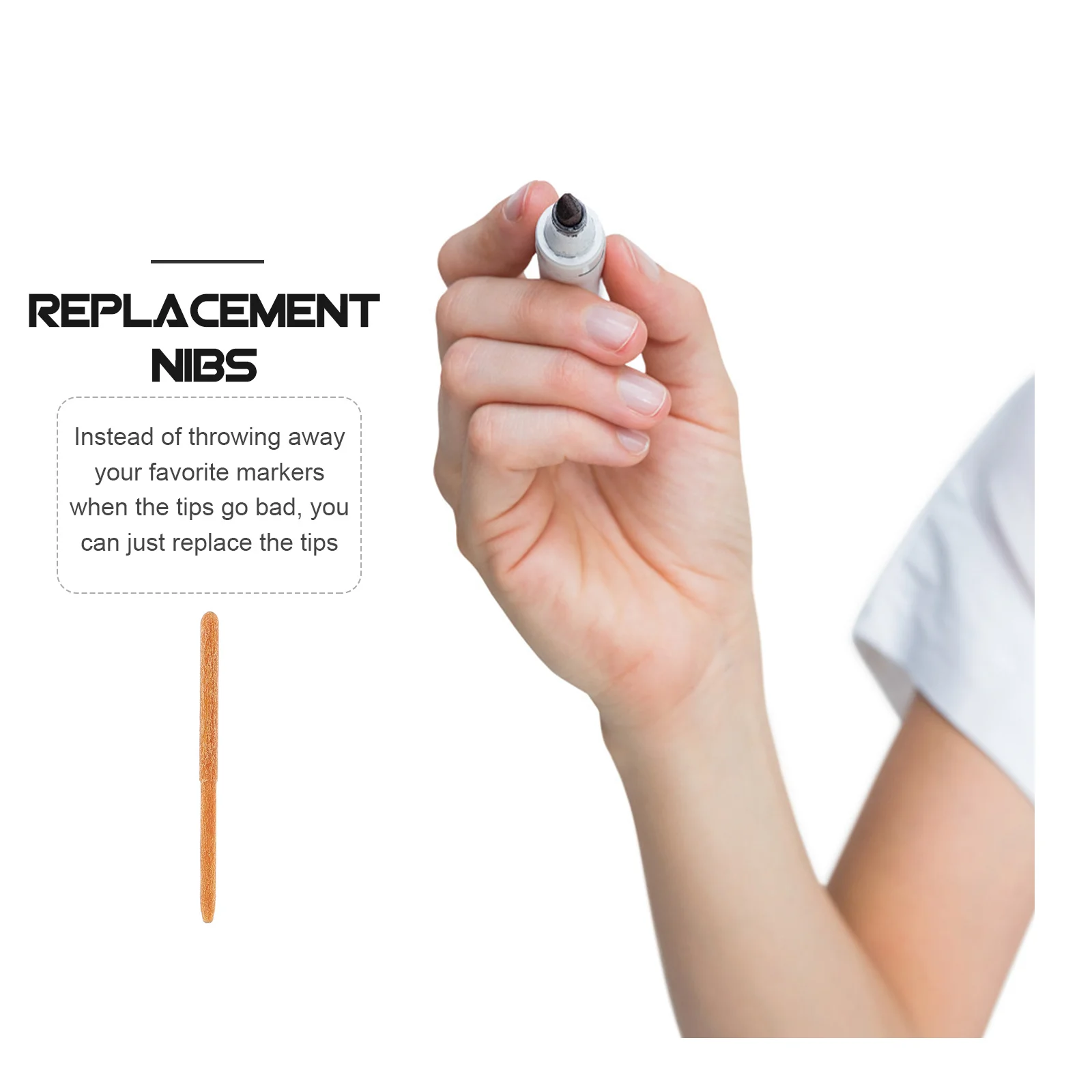 20Pcs Replacement Paint Pen Nibs Fine Tip Marker Pens Nibs Refillable Painting Pen Tips School Classroom Accessories