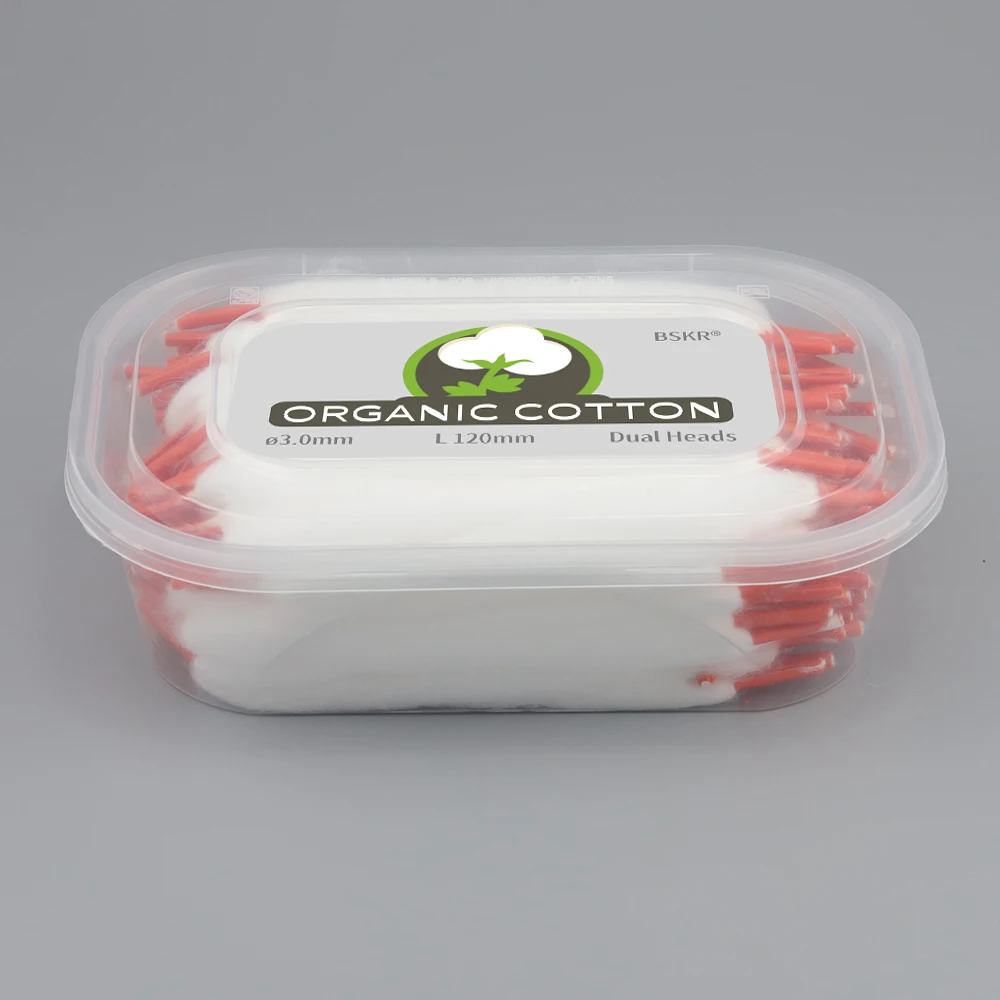 BSKR 100PACK Wholesale 2/Double/Dual Heads 3.0mm ShoeLace Style Organic Cotton L120mm Bacon Repair Materials Prime Wool