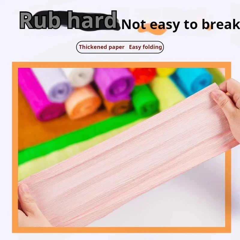 Crinkled Crepe Paper Flower Kit 6Color 250x50cm Diy Paper Streamer Scrapbooking Origami Craft Party Decoration Packing Material