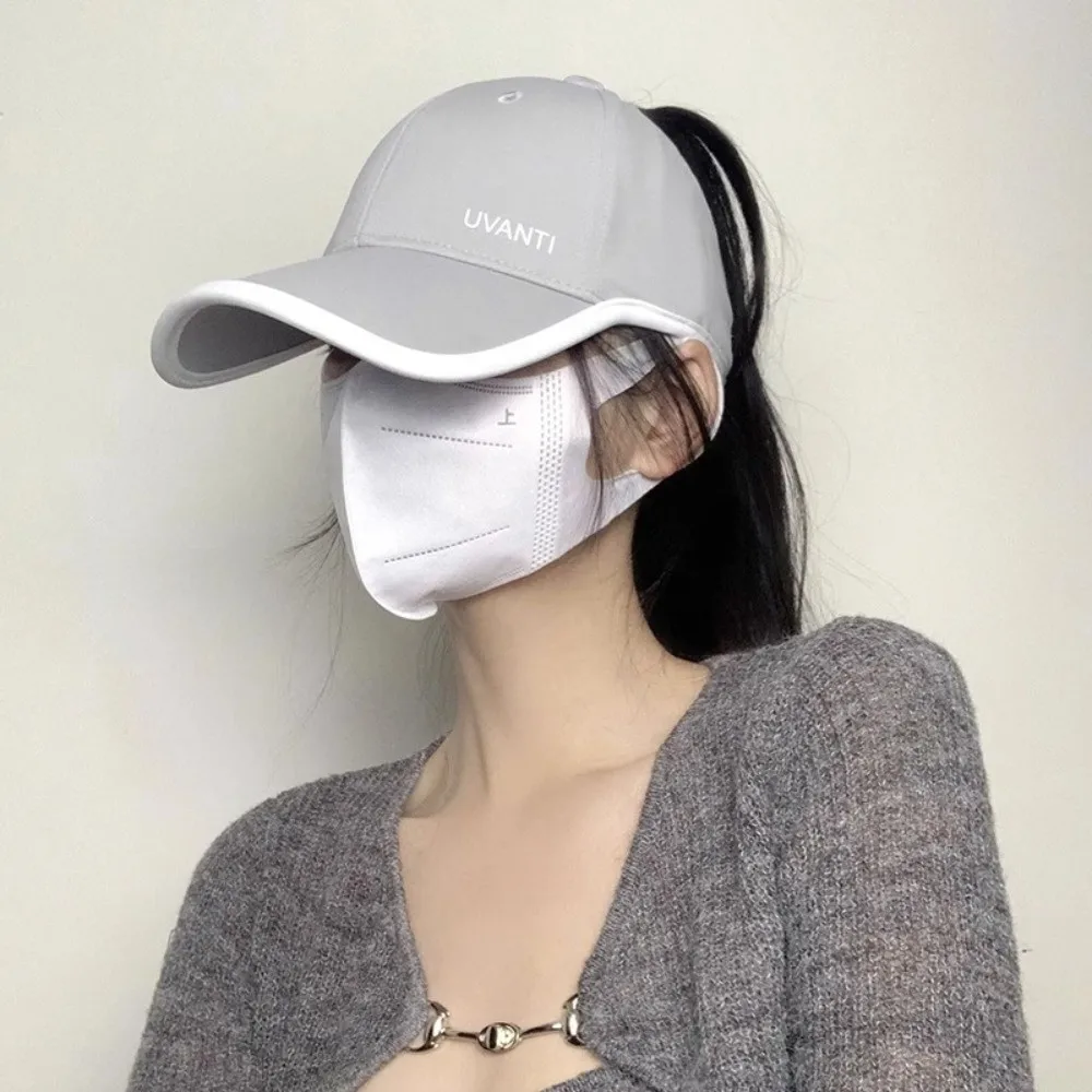 Summer Empty Top High Ponytail Baseball Cap Quick-Drying Anti-UV Sun Hat Breathable Solid Color Sun Protection Duckbill Cap