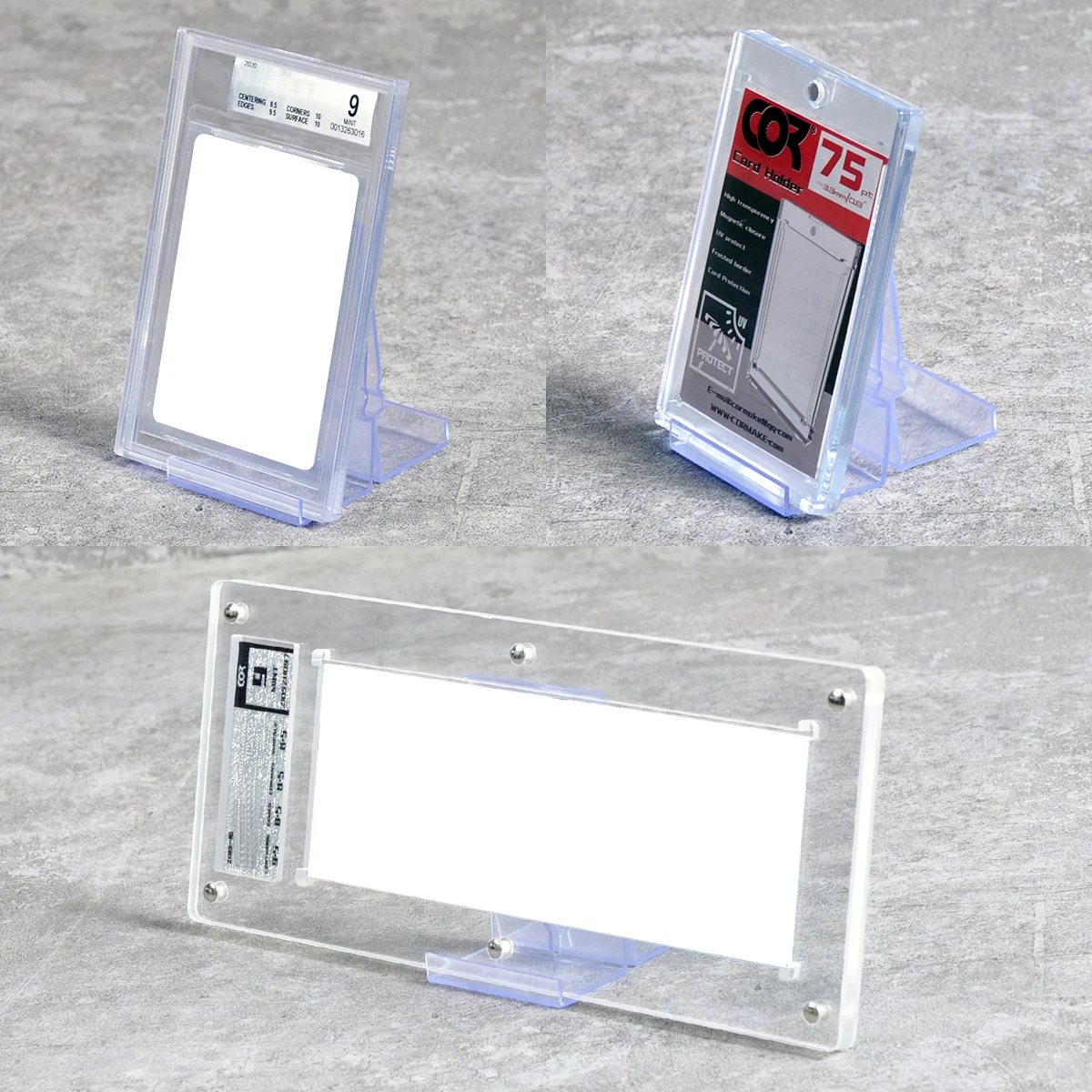 Wall Mount Tabletop Trading Card Display Stand Case Frame for PSA CSG CGC Graded Slab Guard Magnetic Holder Pokemon PTCG Cards view 5