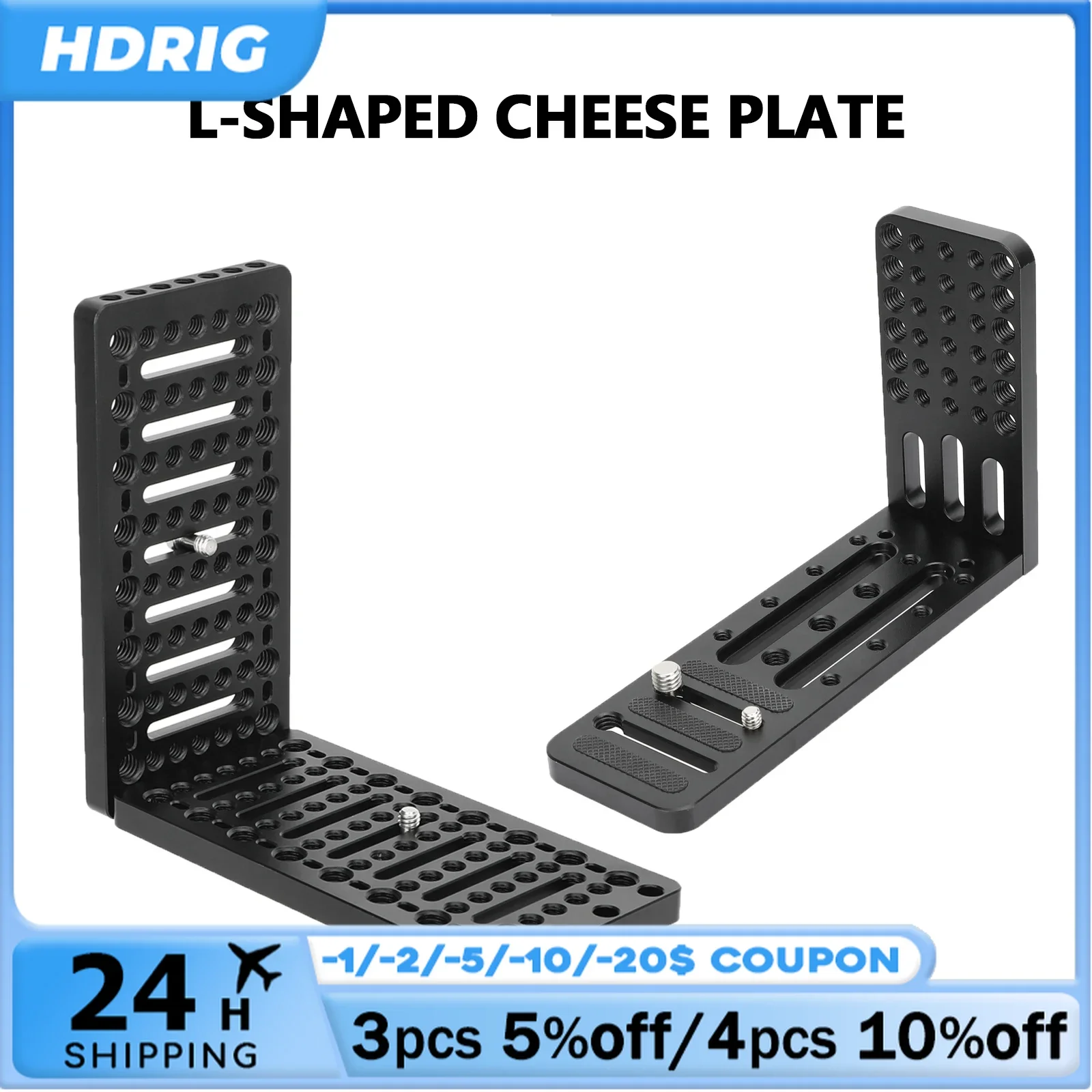 

HDRIG L-Shaped Cheese Plate Quick Release Universal Camera Vertical Video Shooting L Plate with ARRI Accessory Mounts