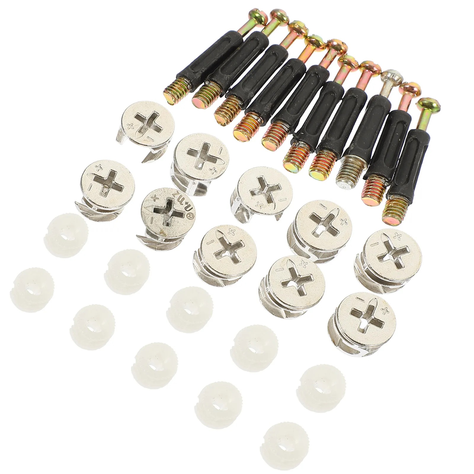 

10 Sets Connectors Sturdy Triple Dowels Cam Fittings PreInserted Nuts Drawer Cabinet Cupboard Wood Furniture Furniture Parts
