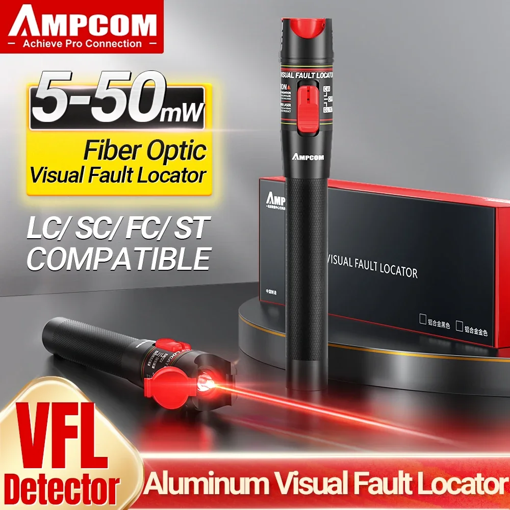 AMPCOM Mini Visual Fault Locator Optical Fiber Cable Detection Tool Cable Fault Quick Detection Laser Pointer For Network Cable