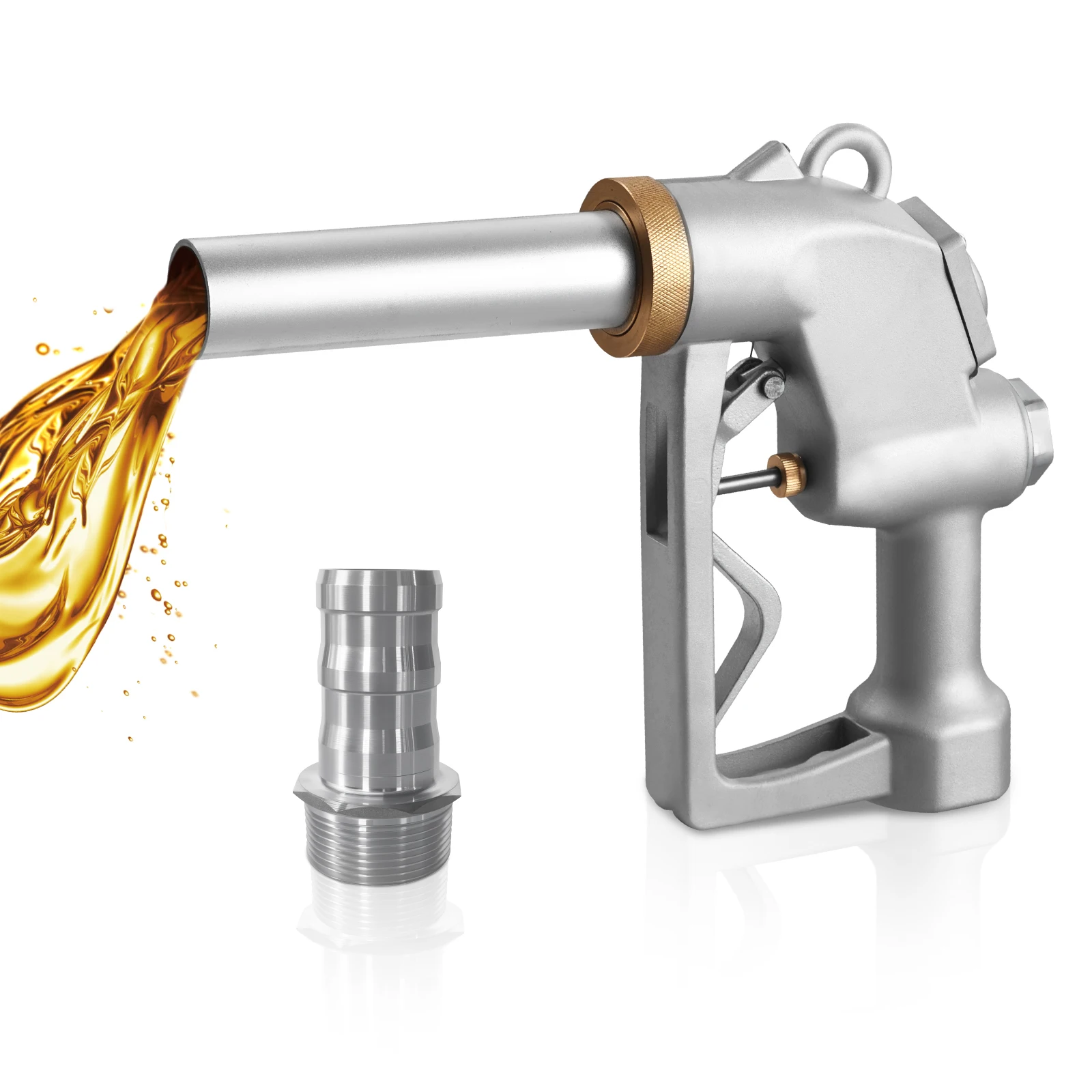 

SucceBuy 1.5in Barb Automatic Fuel Nozzle with 3-Speed Trigger Lock Auto Shut Off Diesel Gas Pump Nozzle for Gasoline Kerosene