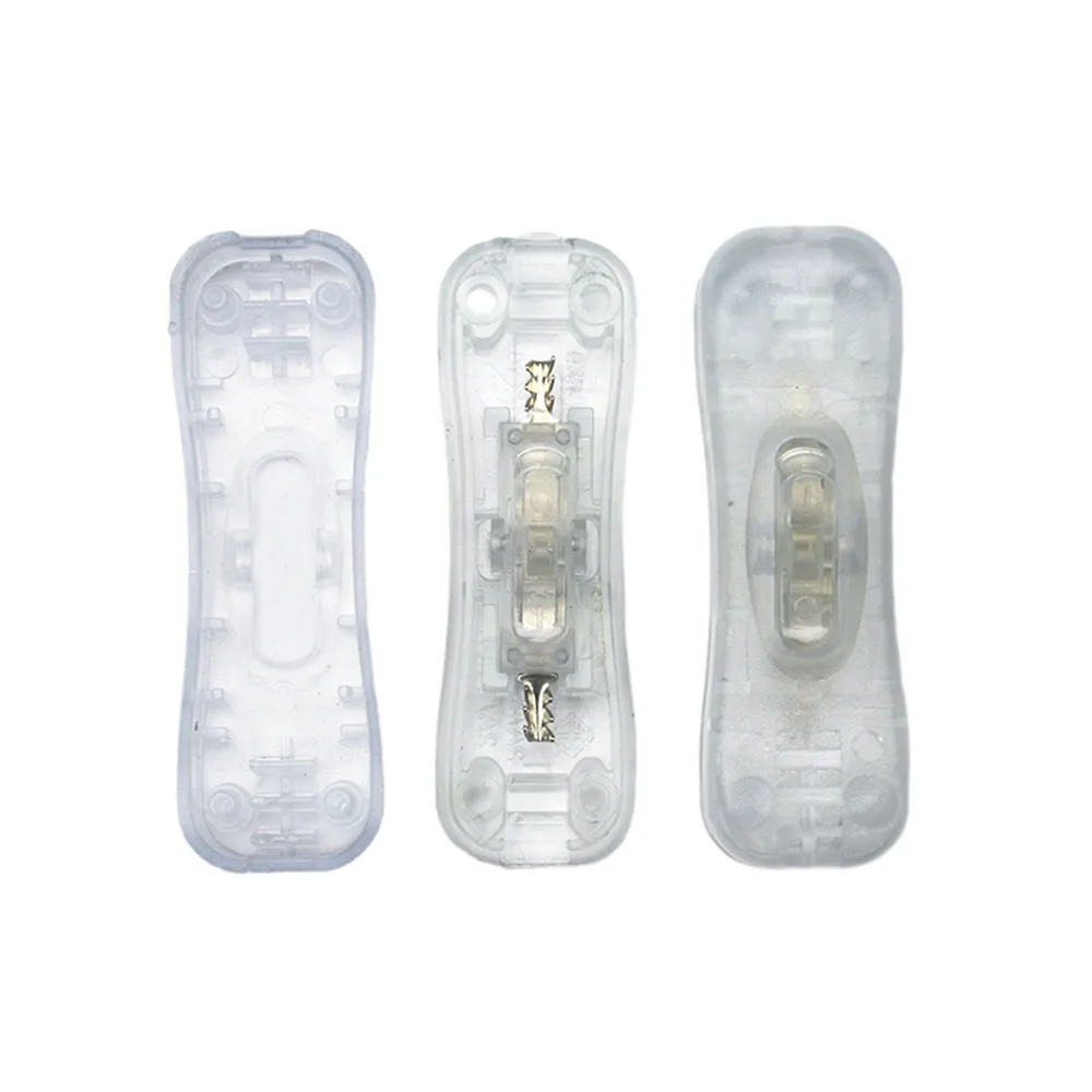 for Lamp Push Button Warping Switch 250V/2A 125V/2A 304 LED Power Cable Switch Halfway Rocker on off White Black Transparent