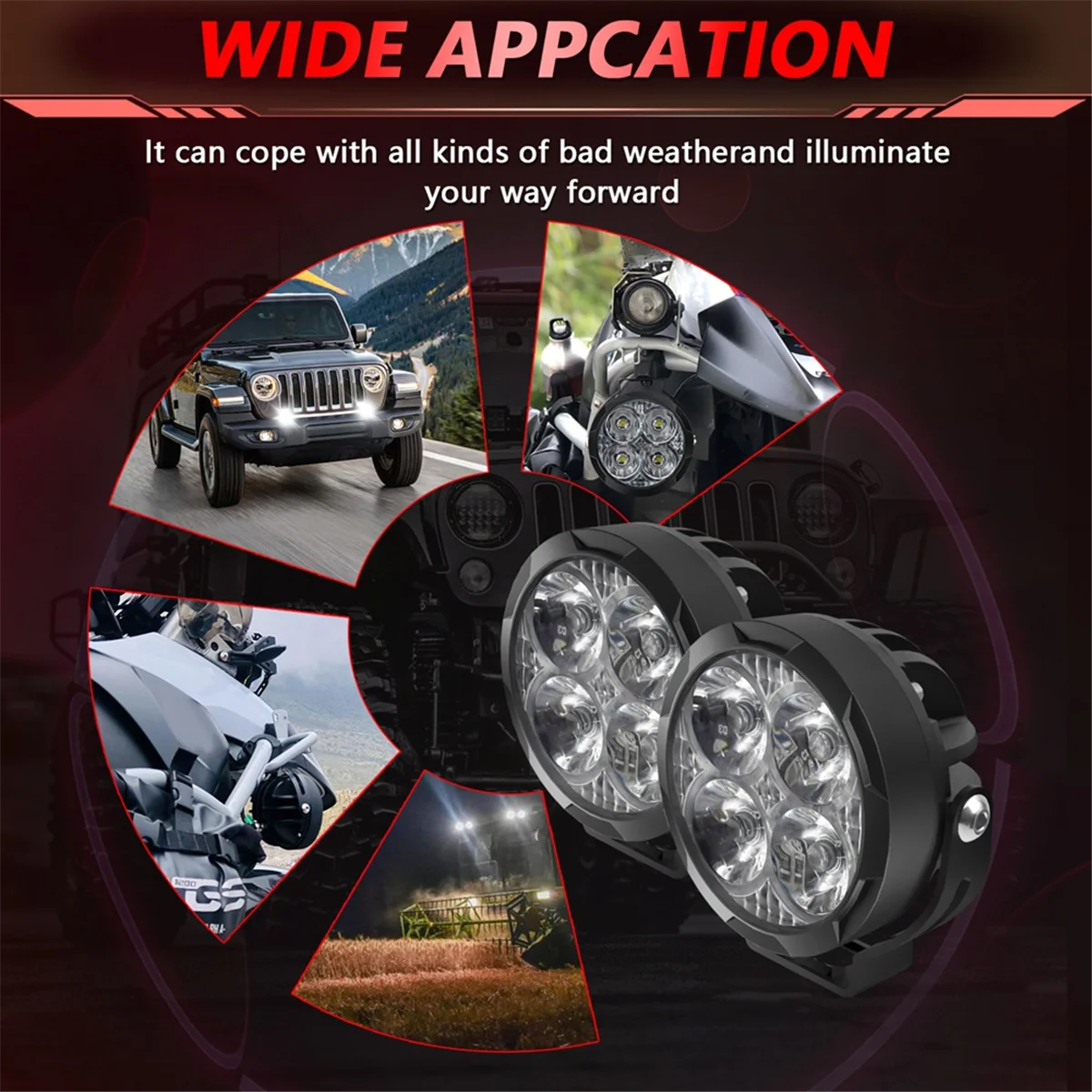 3 Inch 90W LED Pods Cube with Amber Covers, Fog Light Pods LED Light Bar Offroad Driving Lights, Spot Flood Combo Light