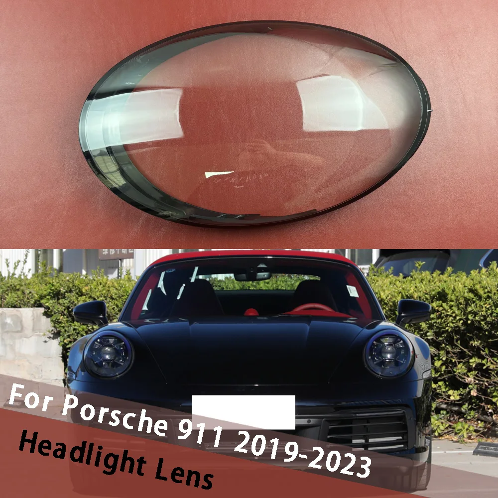 

For Porsche 911 2019-2023 Car Accessories Headlamp Housing Transparent Lampshade Lamp Shell Headlight Lens Cover Plexiglass