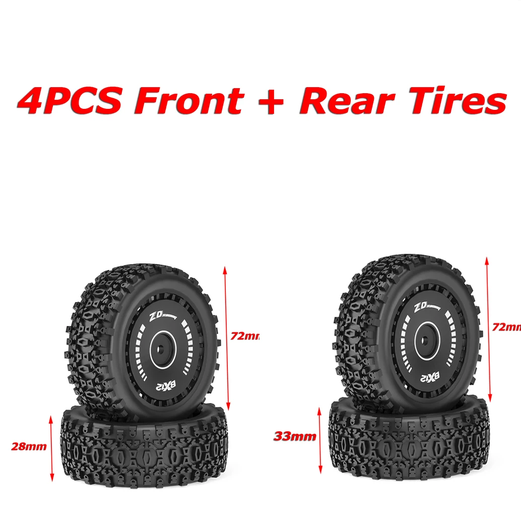 RC Car Parts Rubber Tires 12mm Hex Metal Shock Absorber Damper