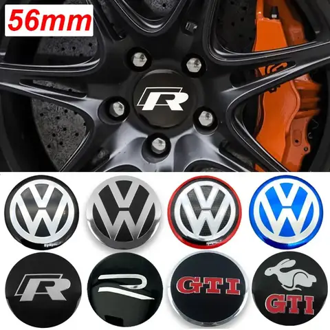 4pcs 56mm Car Wheel Center Sticker for Volkswagen VW GTI ABT Golf 5 6 Polo Passat Tiguan CC Bettle Touran Scirocco Sharan SR32