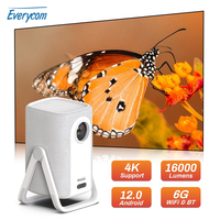 Everycom R16 Android 12 Projector 16000 Lumens 4K Native 1080P Auto Focus&Keystone BT5.2 WiFi 6 Portable 360° Rotate Projectors