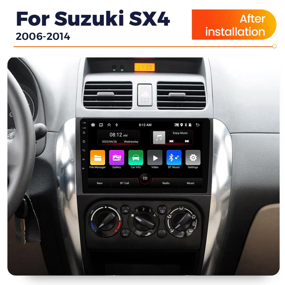 MEKEDE for Suzuki SX4 2006-2014 Car Radio Multimedia Video Player Navigation GPS Android 13 Unit Bluetooth Wifi IPS Screen 2Din