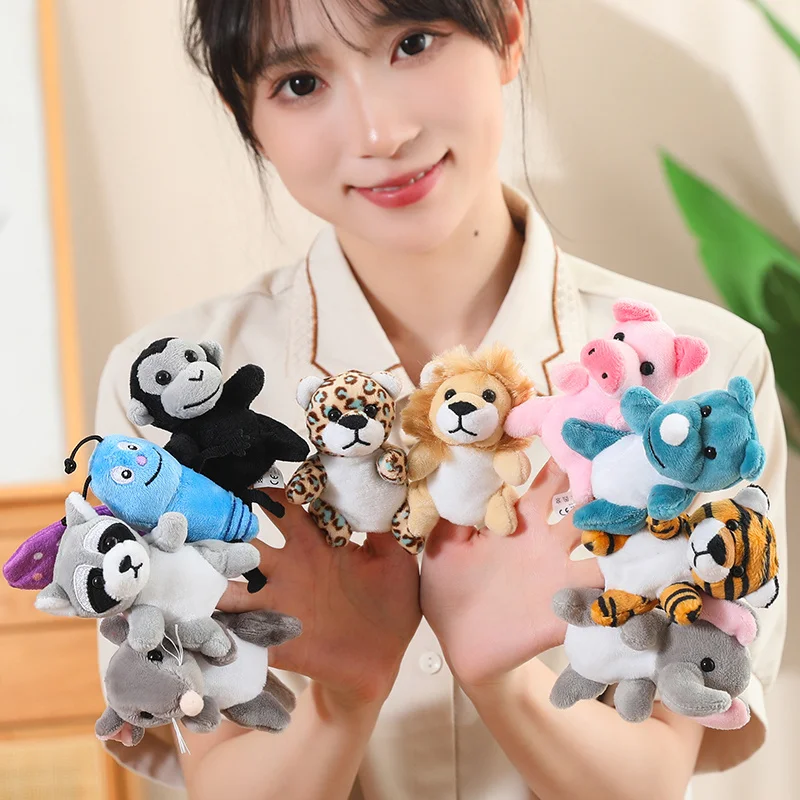 

Stuffed Plush Animals Lion Tiger Toys Kindergarten Story Teaching Aids Kids Education Dolls Kids Toys Baby Finger Puppets Doll