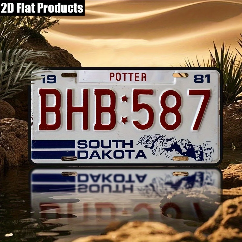 2D Flat Product, 1pc, Aluminum License Plate, for Decoration Only, vintage Aluminum Sign, General Holiday Decoration