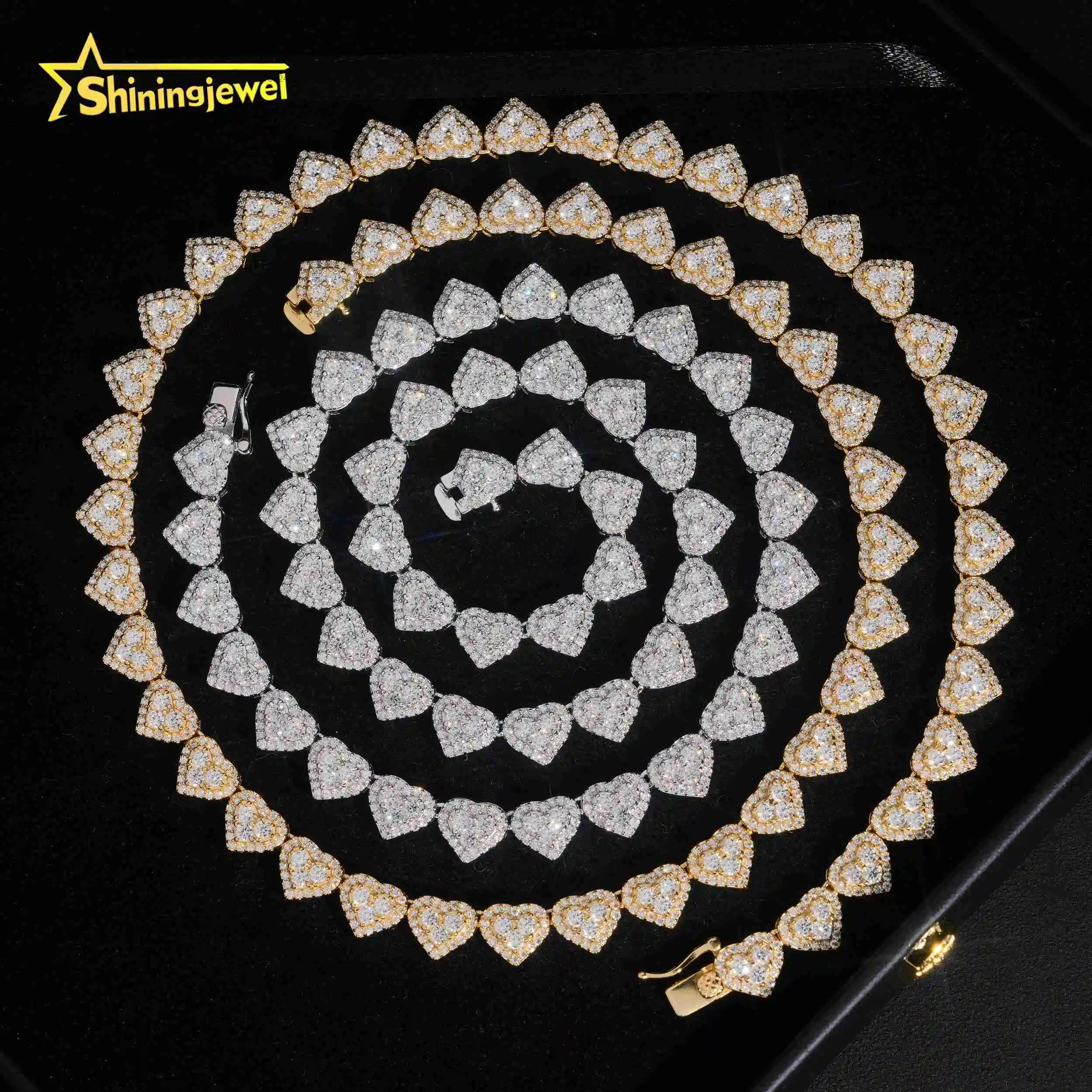 Heart Selling Hot Cuban Link Chain 925 Sterling Silver Moissanite Hip Hop Jewelry Custom Chains Men Iced Out Diamond Necklace..