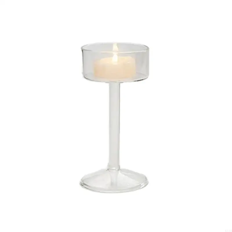 Glass Holder Tall High Long Stem Candlestick for Wedding Centerpiece