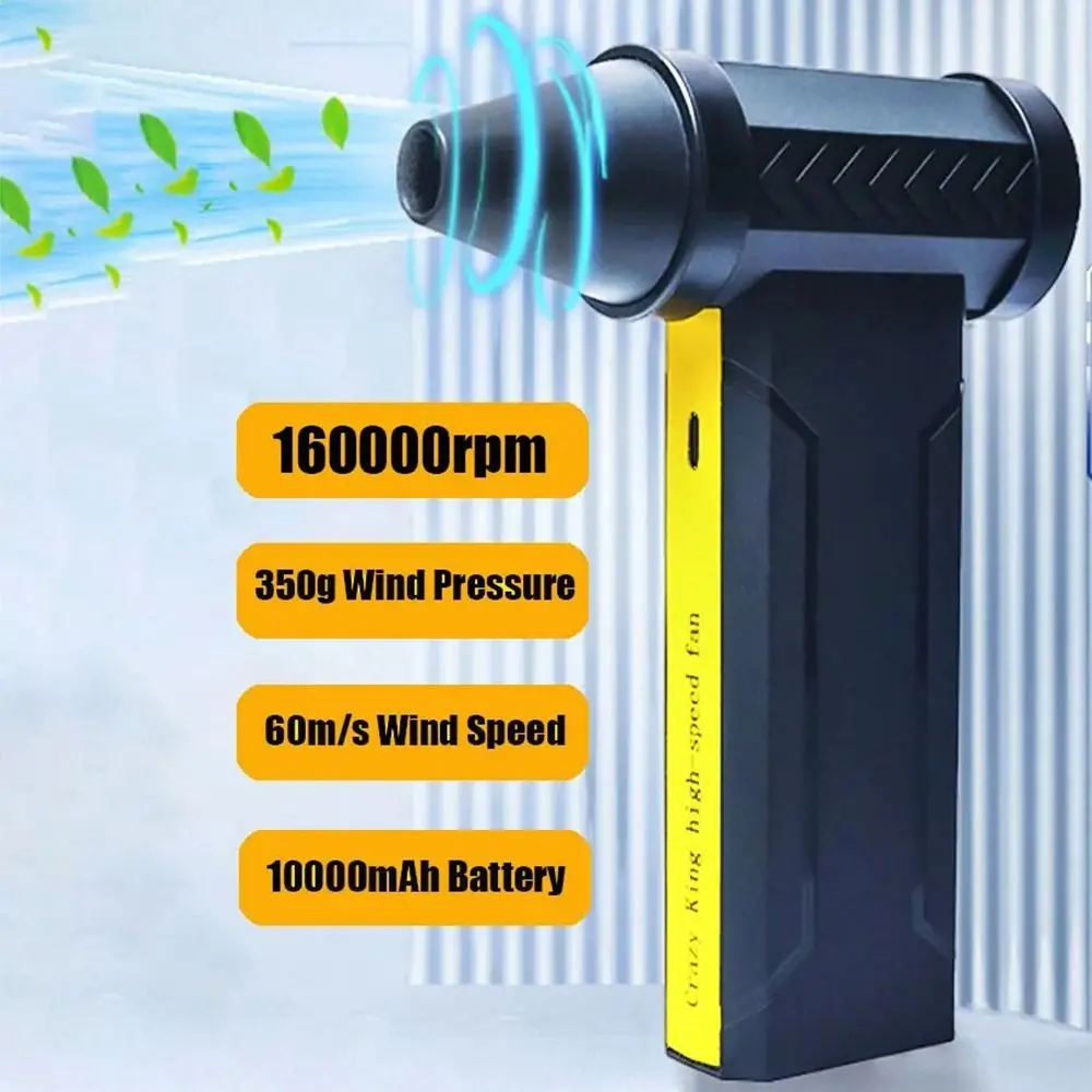 New 160000RPM Turbo Jet Blower Violent Fan USB Rechargeable Car Jet Fan Powerful Dust Blower 10000 Mah Violent Turbofan