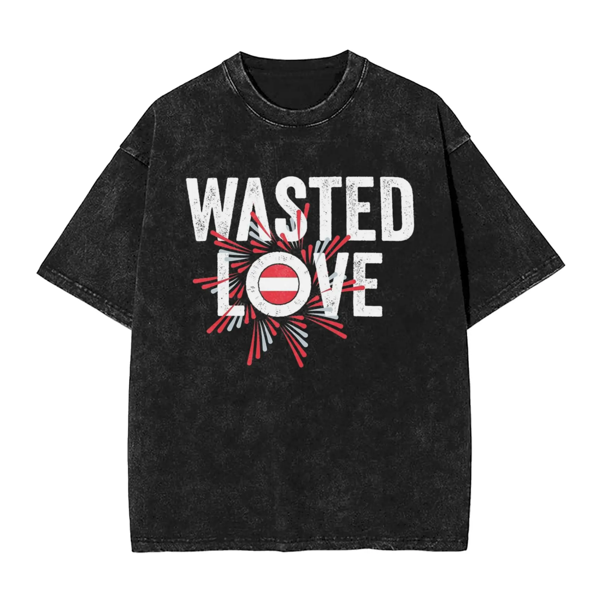 

Novelty JJ Wasted Love T-Shirts Men O Neck 100% Cotton Washed T Shirts Short Sleeve Tee Shirt Gift Idea Clothing