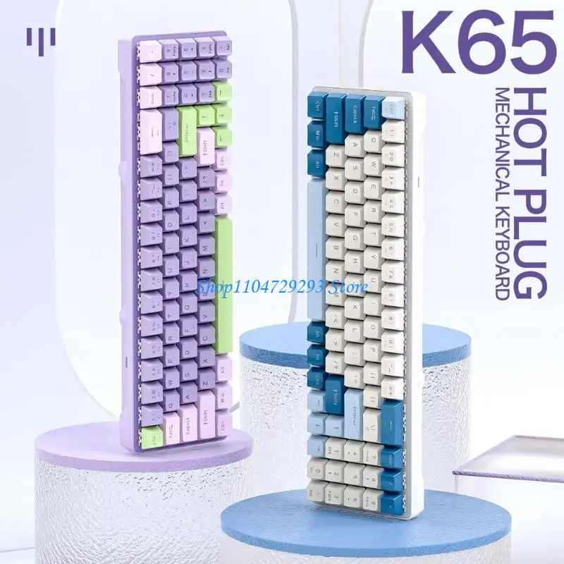 

Y2GD K65 78Key Gaming Keyboard Blue/Red Switches USB-игровые компьютеры клавиатура Hot-Swap