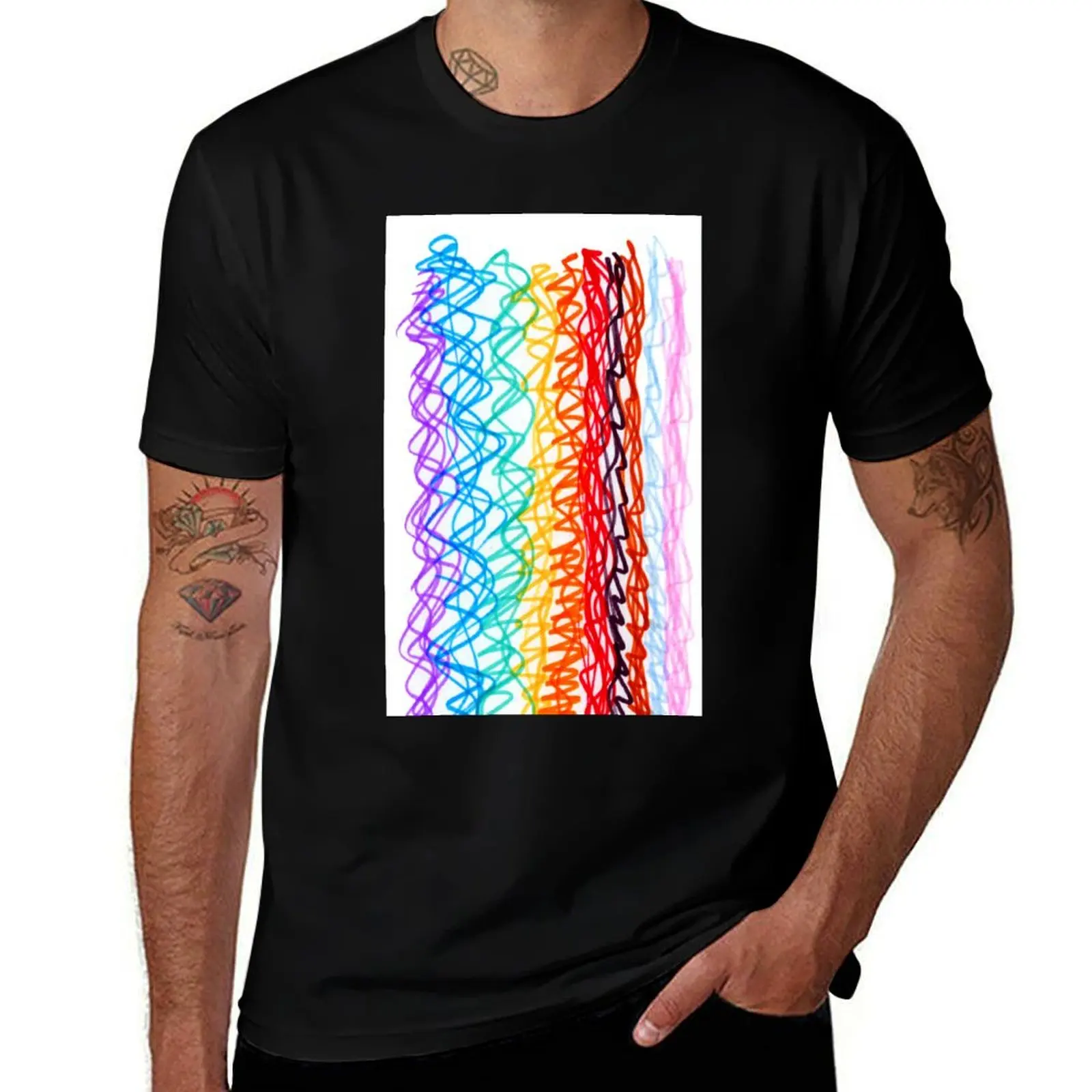 Pride Waves, t-shirt à motif vague de couleurs du drapeau arc-en-ciel progressif, t-shirt pour les vacances