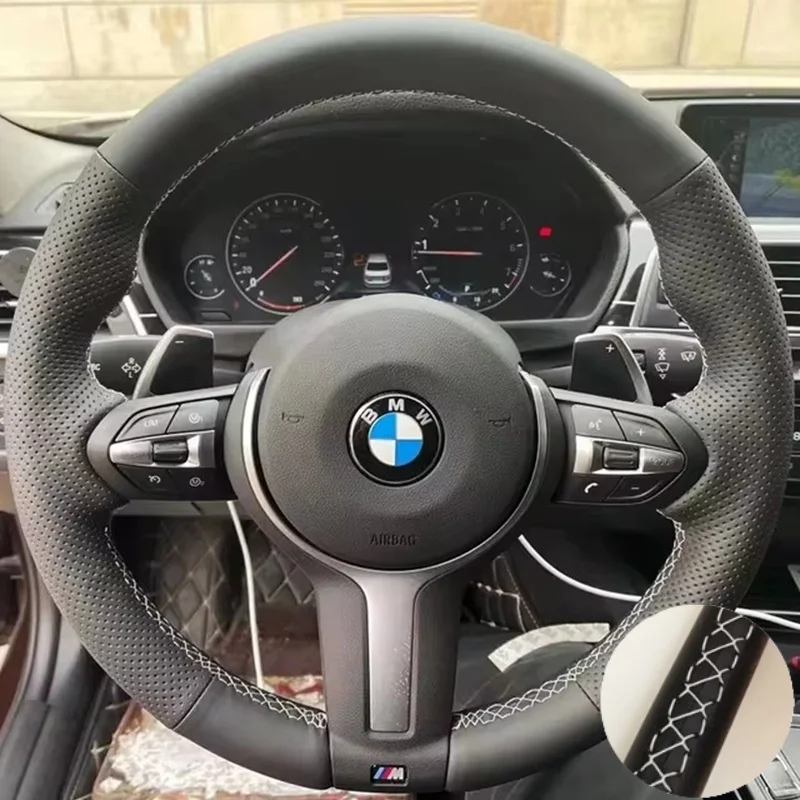 DIY Mikrofaser Leder Auto Lenkrad Abdeckung Für BMW M Sport F06 F10 F15 F16 F20 F21 F25 F30 F32gt F80 F82 X1 X3 x5