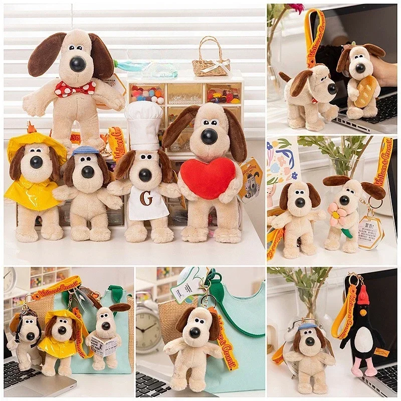 Super onoverwinnelijk hoofd hond piloot pluche sleutelhanger pop hanger pop verjaardagscadeau vakantie cadeau kinderspeelgoed hond gevuld