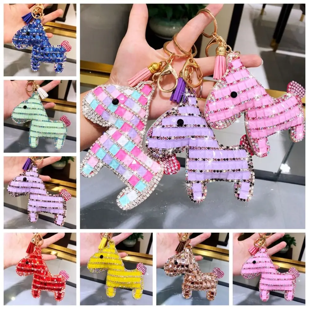 Portable South Korea Bore Pony Keychain Fashionable Cartoon Car Key Ring Cute Creative Bag Pendant Gift