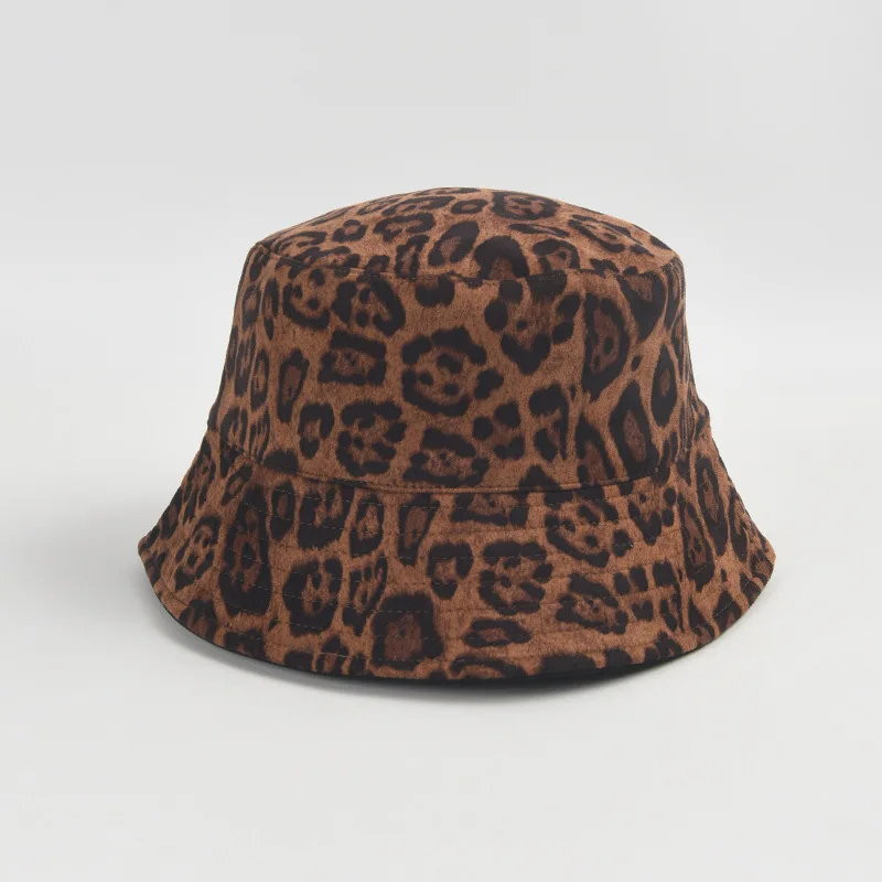 

Bucket Hat Women Summer Sun Protection Beach Leopard Reversible Brim Cap Outdoor Accessory For Fishing Holiday Sports Climbing