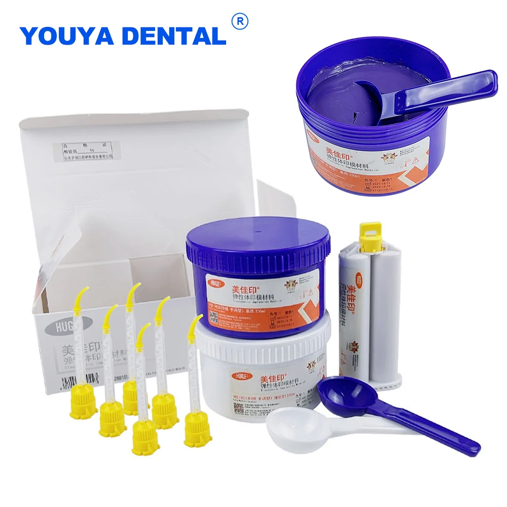 Dental Impression Material Kit Putty Light Body Dentistry Silicone Rubber Elastomeric 3/0 Hydrophilic For Mixing Tips Tubes Head