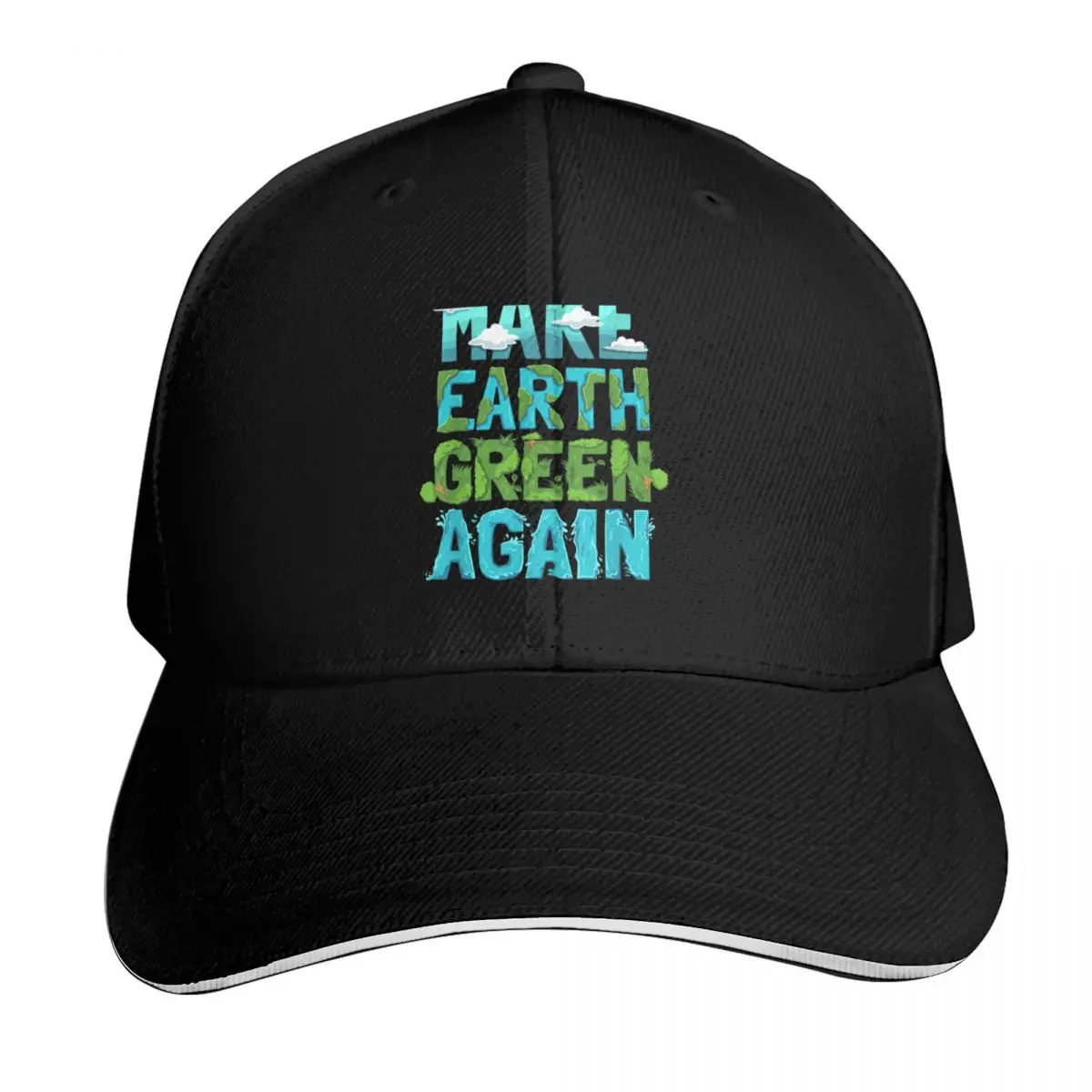 Make Earth Green Again Environmental Earth Day Light T-Shirt T-Shirt Baseball Cap Men Women Casual Summer Sport Sun Cap