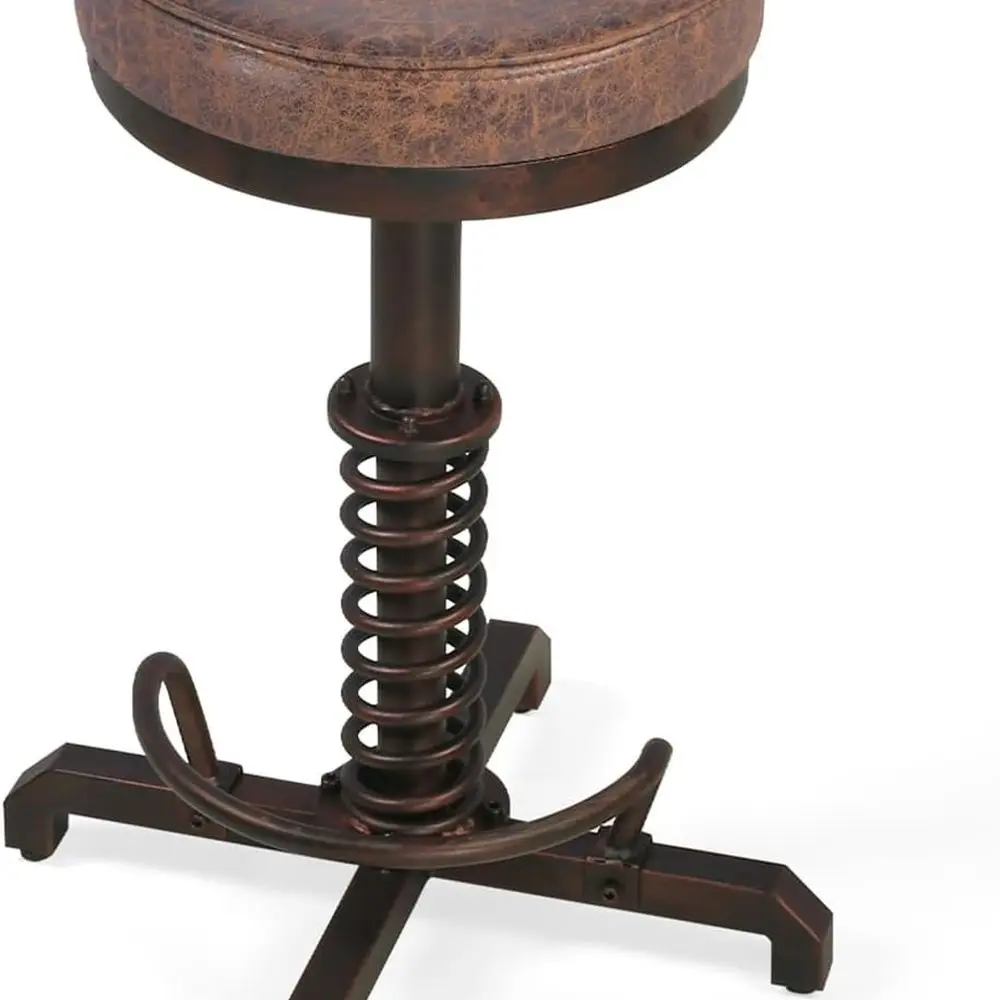 Sgabello da bar girevole regolabile vintage 18-22 con sedile in PU per cucina industriale, sala da pranzo in fattoria