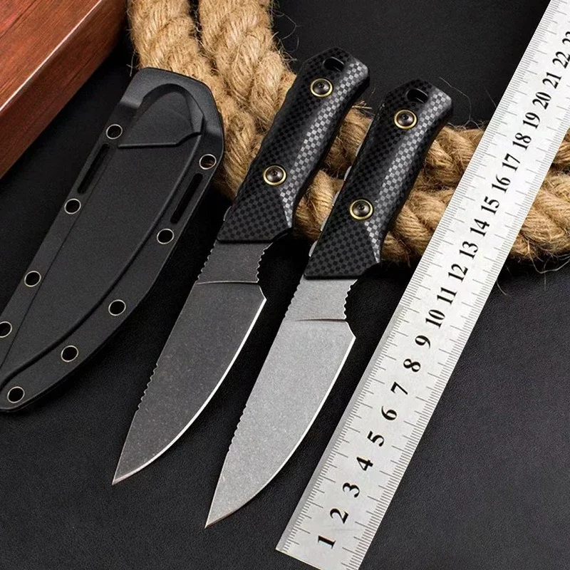 

BM Raghorn 15600 Straight Blade Knife D2 Steel Blade Nylon Glass Fiber Handle Outdoor Portable Fishing Knife Men's Gift