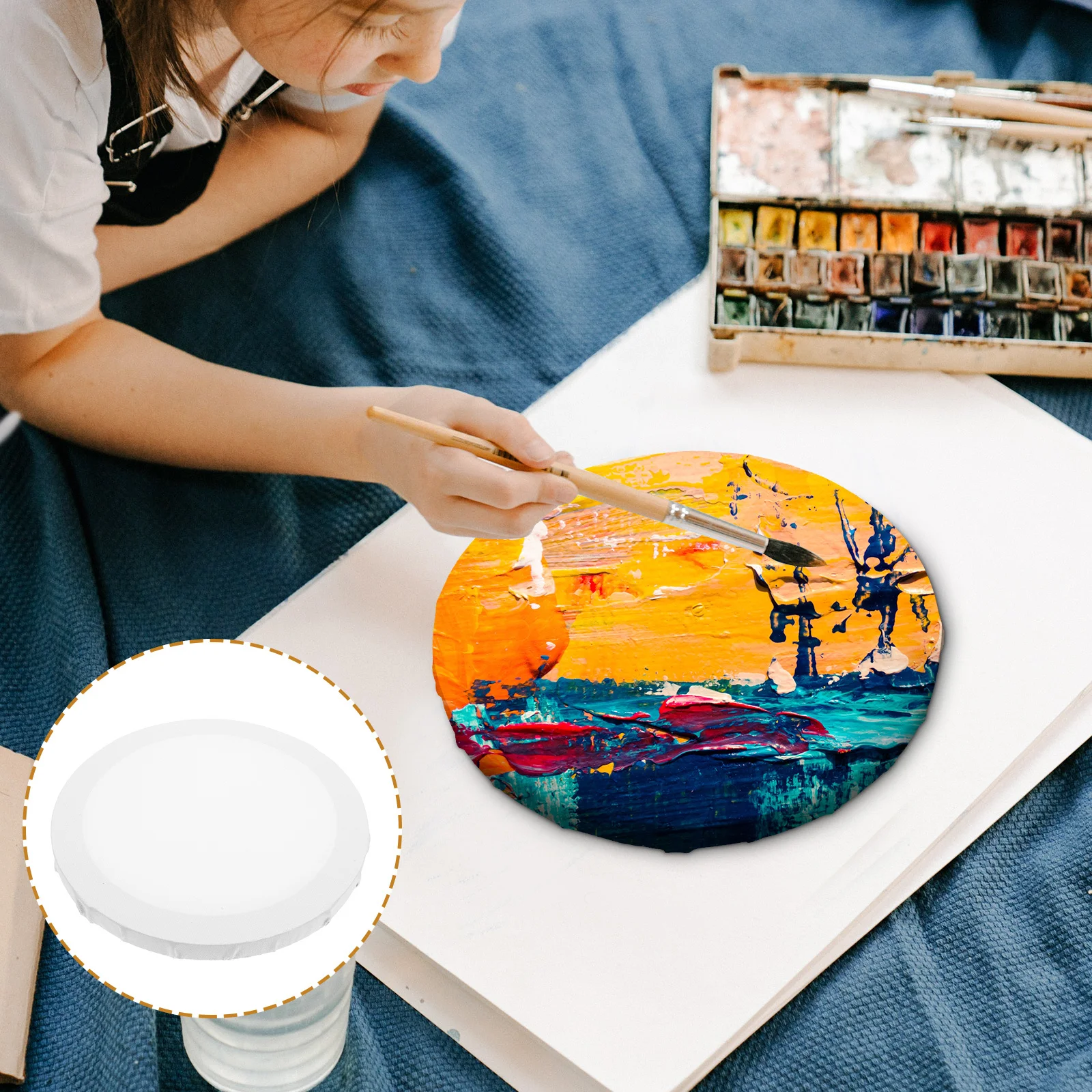 

Round Painting Canvas Panel Blank Canvas Board for Oil Acrylic Watercolor Painting DIY Art Supply Drawing Supplies