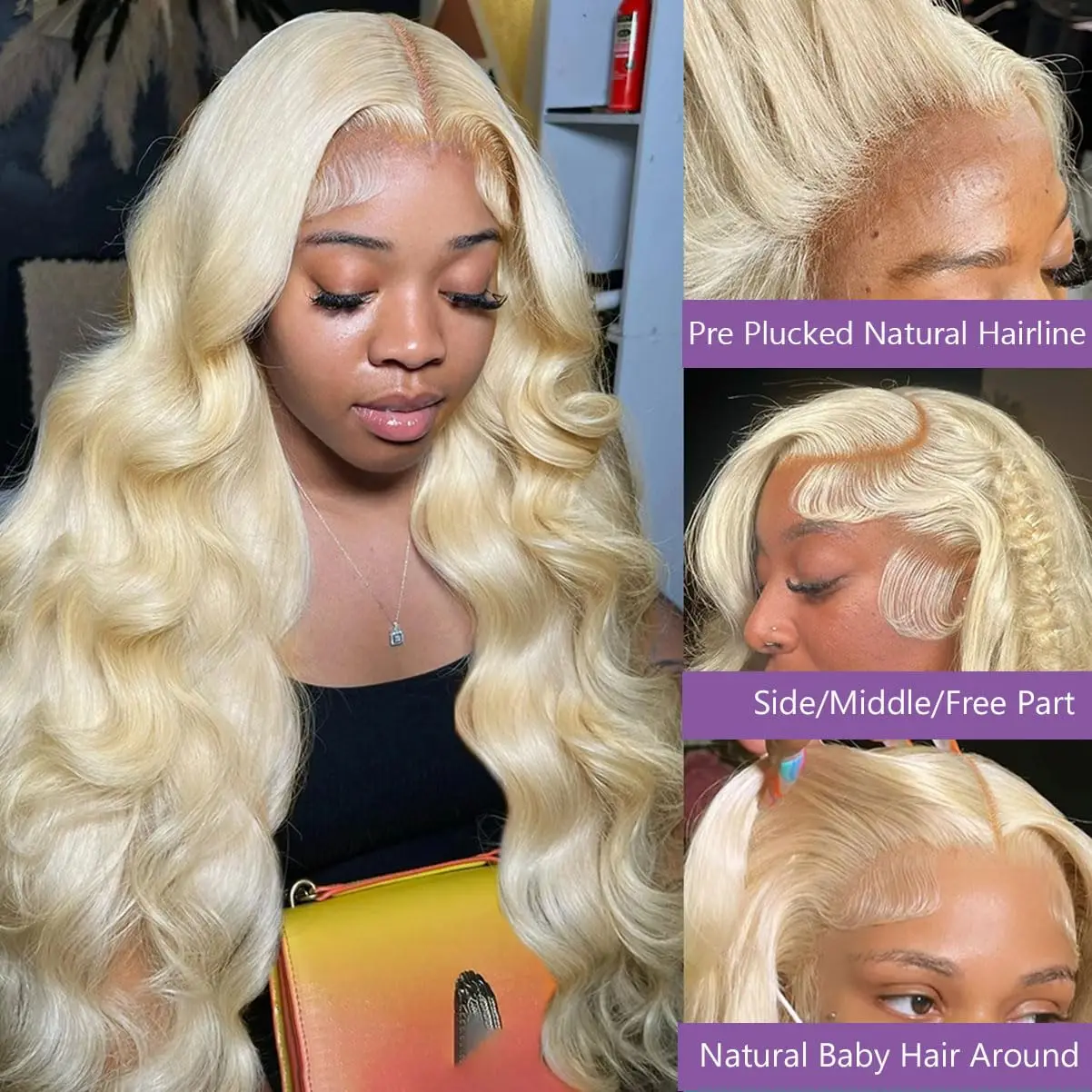 613 Blonde Body Wave Lace Front Wig Human Hair Wig 13x6 28 Inch 180 Density Lace Front Wig Human Hair Pre Plucked with Baby Hair