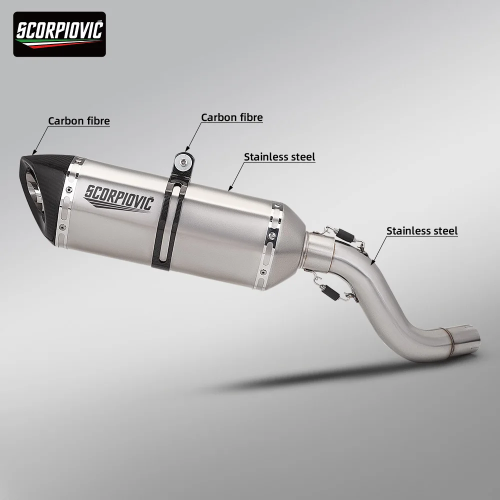 Suitable for CF MOTO 700MT 700 Motorcycle Exhaust Pipe Modification Stainless Steel Exhaust Complete System Set Muffler