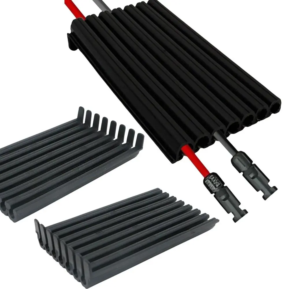 TPR Solar Roof Cable Entry Kit Waterproof Multi-Channel Solar Cable Guide Flexible Grooved Structure Roof Cable Gland