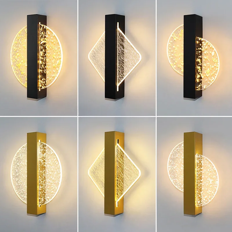 

Luxurious LED Wall Lamp Acrylic Modern LED Indoor Wall Light Nordic Sconce Lamp Bedroom Living Room Bedside Light Room Decor