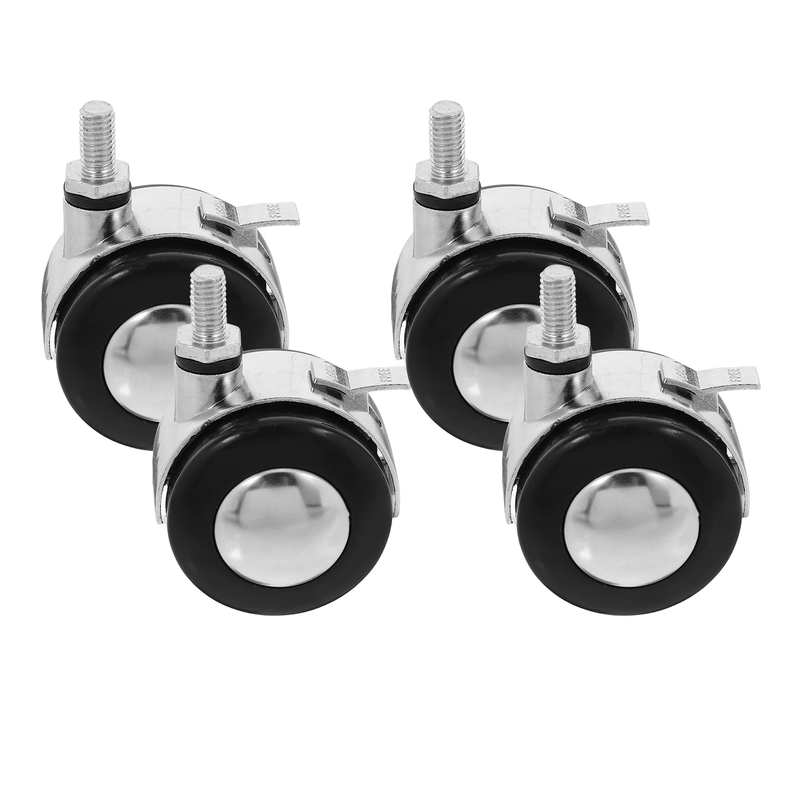 

4 Pcs Office Chair Casters Cold Rolled Steel High Load Capacity Brake Rod Easy Installation Furniture Wheels Replacement
