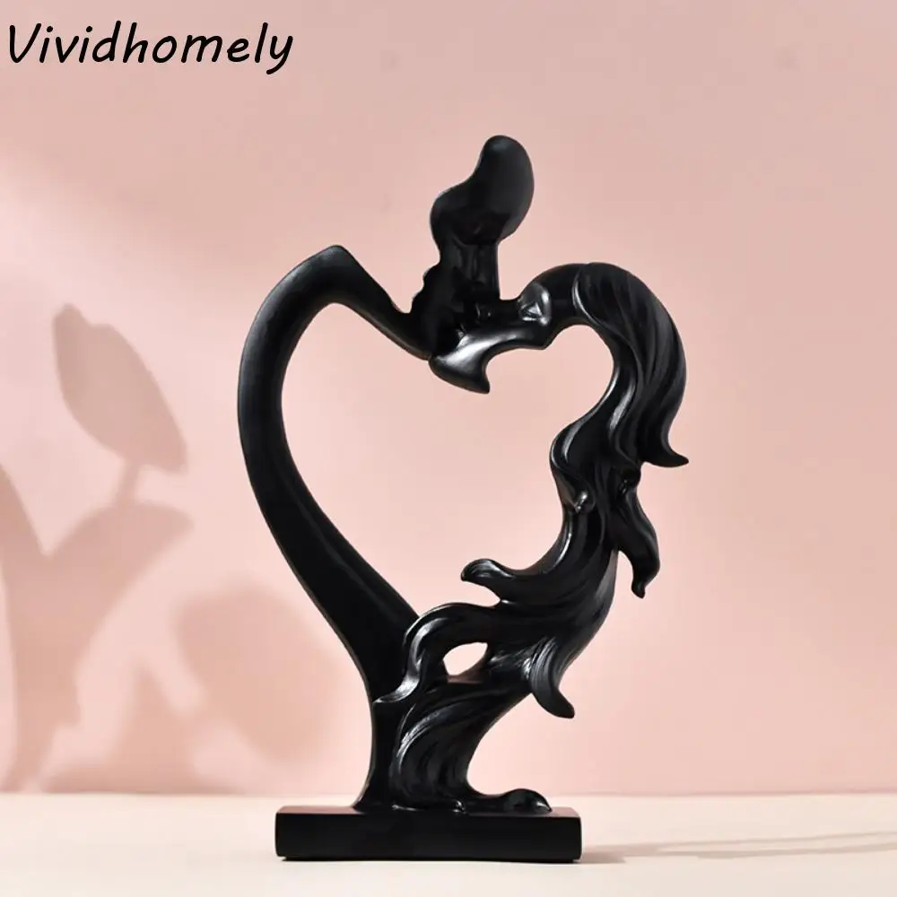

Подарок на годовщину, статуя пары в скандинавском стиле, абстрактные романтические фигурки из смолы, скульптура в форме сердца для влюбленных, День святого Валентина