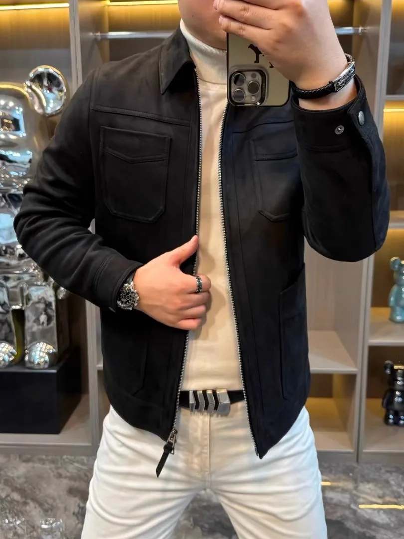 

Высококачественная модная мужская осенне-зимняя куртка с откидным воротником: комфортная, универсальная, стильная, с утонченным дизайном