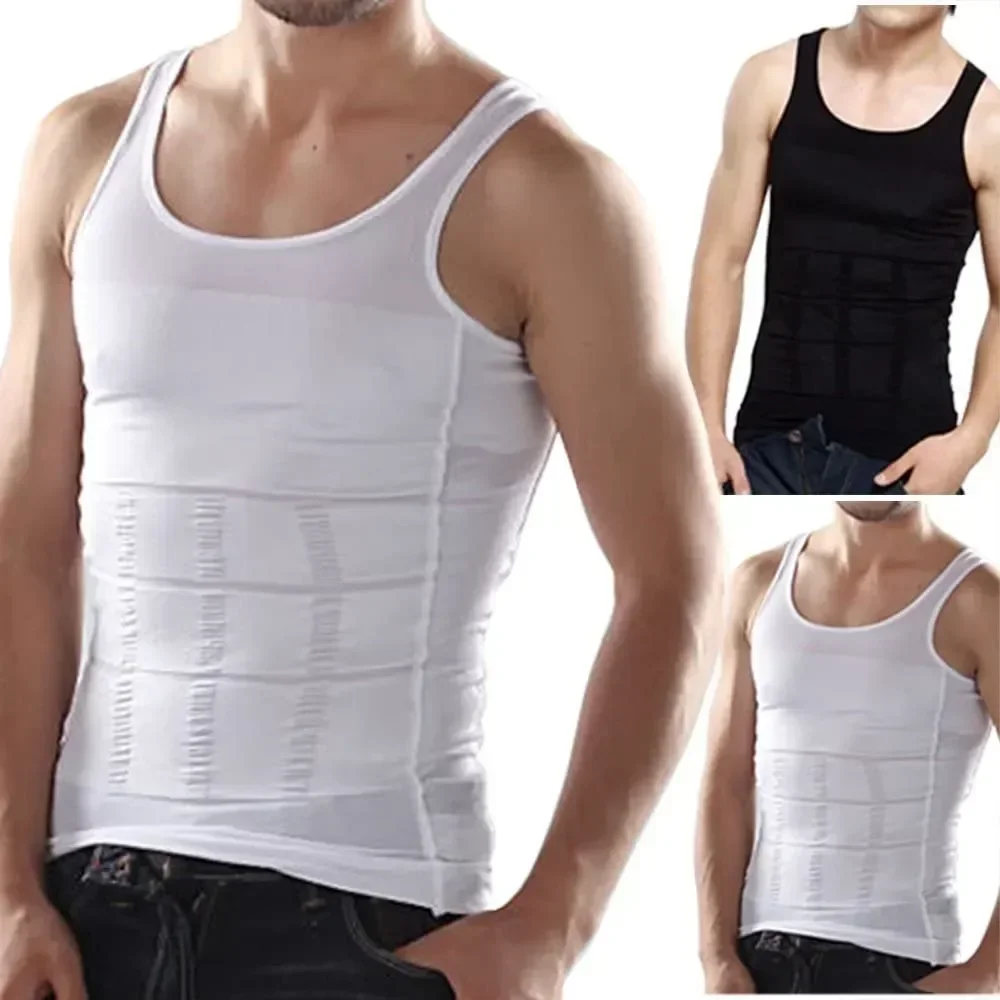 

Underwear Slimming Abdomen Control Vest Top Compression Gym Sports Tummy Shaper Shapers Men Body Shirt