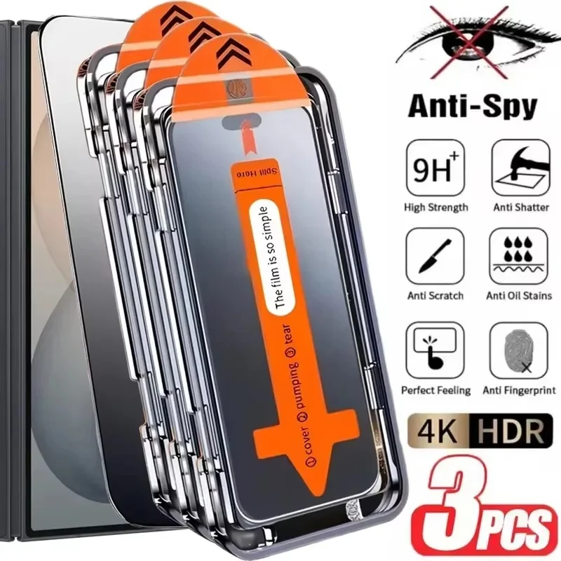 Easy Install Tempered Glass Privacy Screen Protectors For Samsung A57 A56 A17 A18 A37 A27 A07 A16 A55 A54 A73 A36 Anti-Spy Fi 18