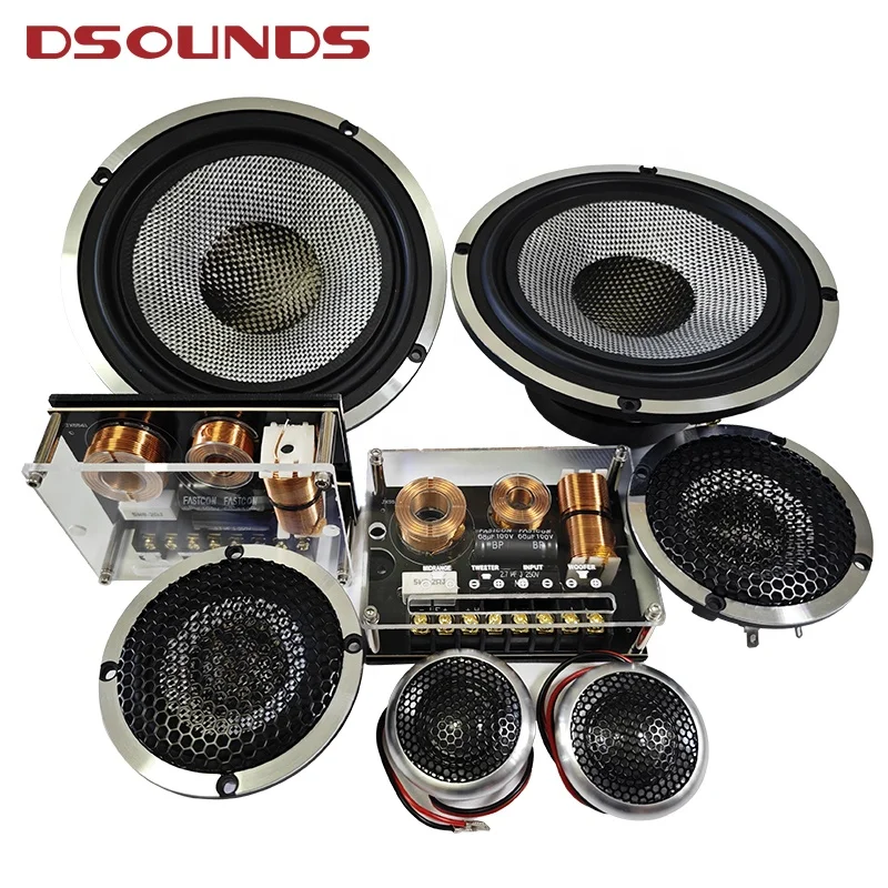 2026 6.5 Inch 3-Way Car Component Speaker Car Audio Speaker with Aluminum Basket Fiberglass Cone view 2