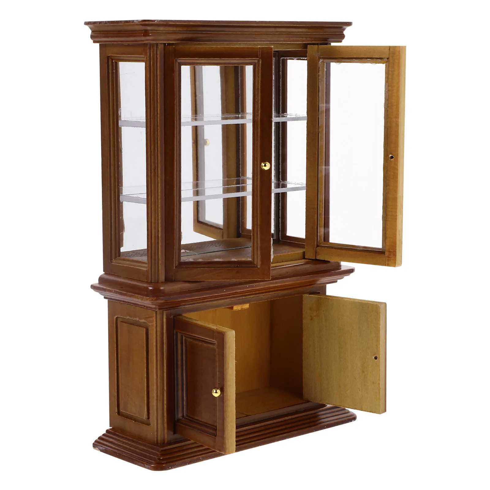 

Miniature Cabinet 1:12 Scale Wooden Glass Mini House Storage Display Small Furniture for Miniature Crafts Furniture