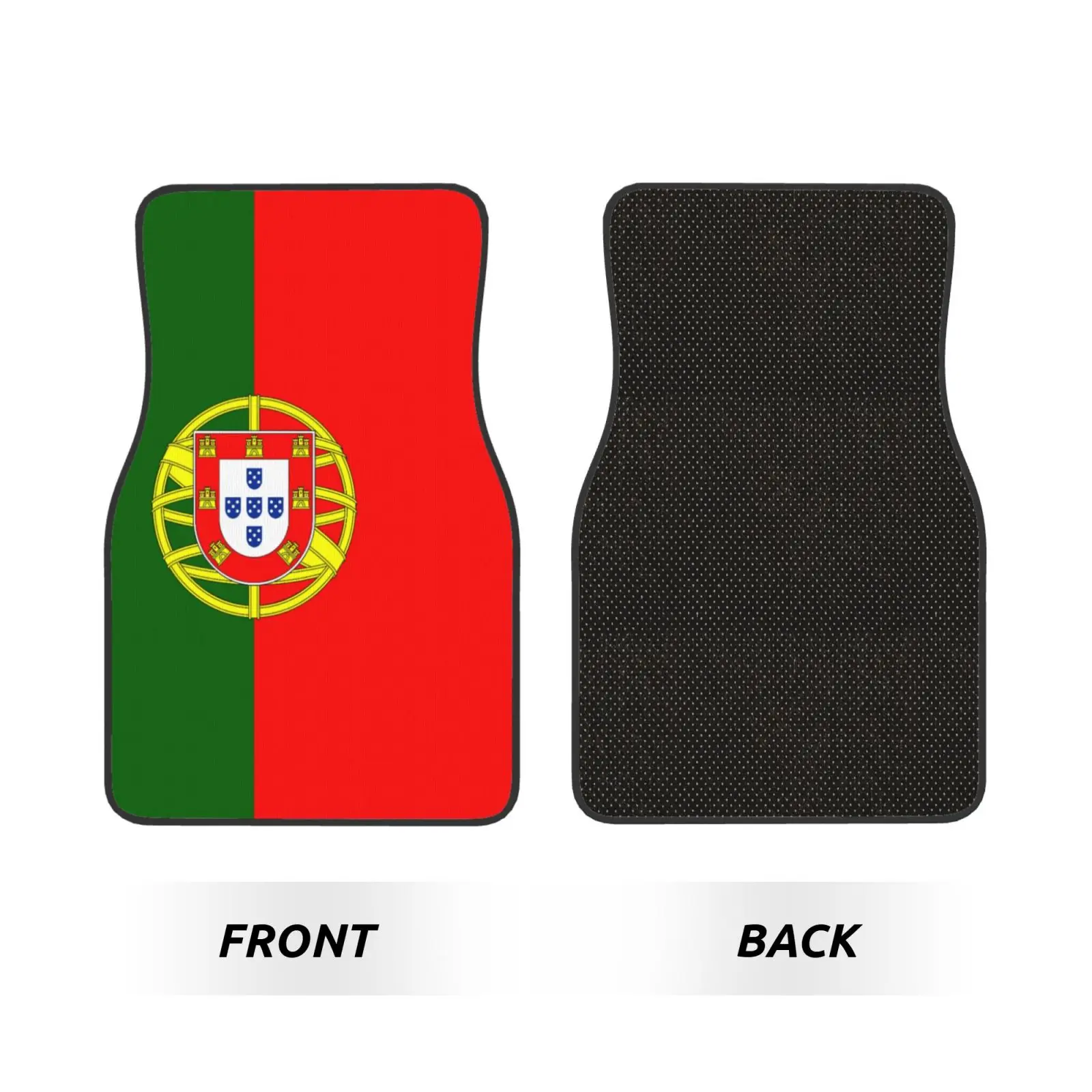 Flag of Portugal Pattern Car Floor Mats Durable Car Carpet Mat Set of 4pcs with Anti-Slip Backing Fit for SUV Trucks