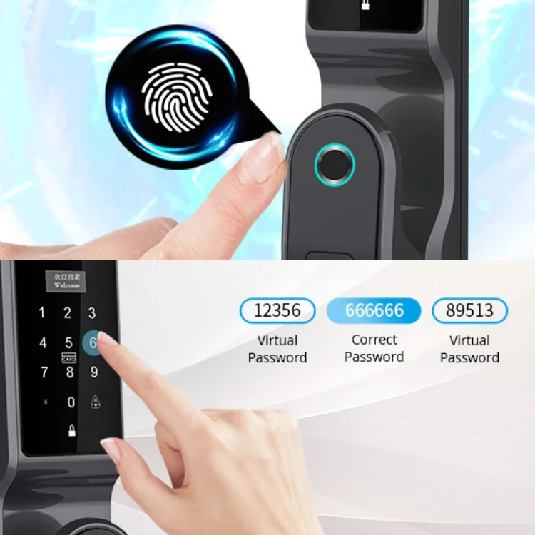 Hight security  tuya smart home door lock Aluminum alloy fingerprint door handle with camer Digital Keyless digital smart locks